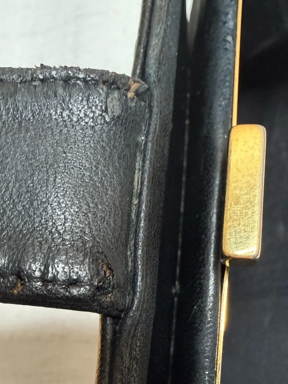 Chanel Vintage Black Caviar Leather CC Logo Long Wallet Clutch Gold tone